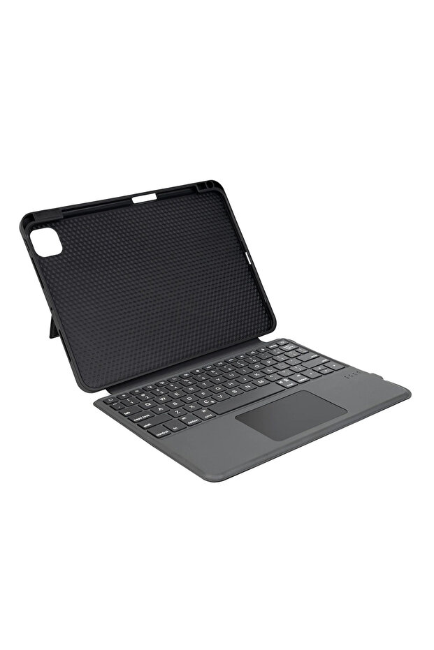 Touch Keyboard Case with Trackpad for iPad Pro 11 2024/2025 Magnetic Protective Cover with Backlit Keyboard, Multi-Touch Trackpad, Rechargeable Wireless Keyboard Case Black