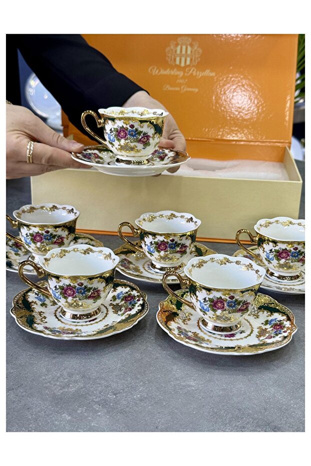 Bavaria Interling Porcelain 6-Piece Gold-Plated Cup Set