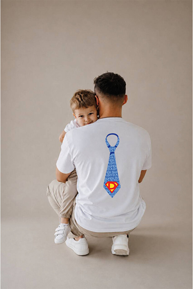 Father's Day Gift, Father-Child Combination, 100% Cotton Oversize T-Shirt