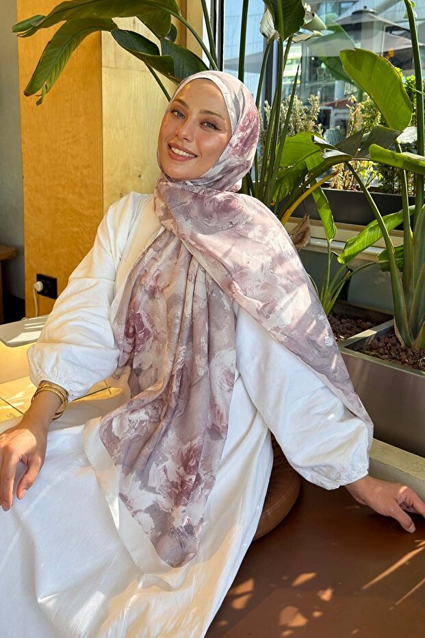 شال لارا ناعم بنمط زهرة الورد