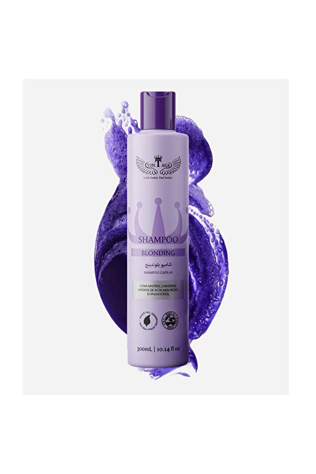 Blonding Purple Shampoo 300ml – Anti Yellow Toning Shampoo for Blonde, Silver, Grey & Highlighted Hair