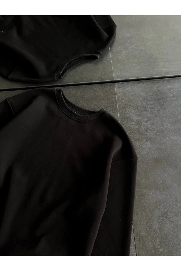 Winter Crew Neck Three Thread Basic Sweatshirt - 2