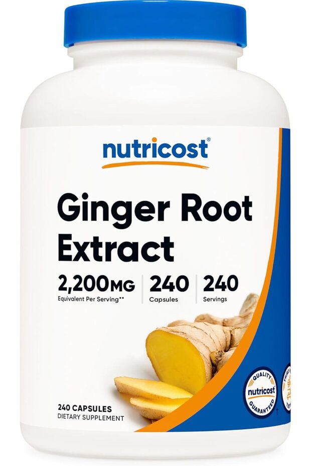 Ginger Root Extract 240 Capsules for 240 Servings Per Bottle - Gluten Free, Non-GMO