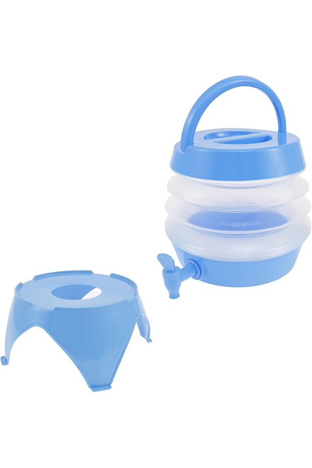 Plastic Water Dispenser with Spigot 9.5L Foldable Portable Summer Drink Dispenser with Handle