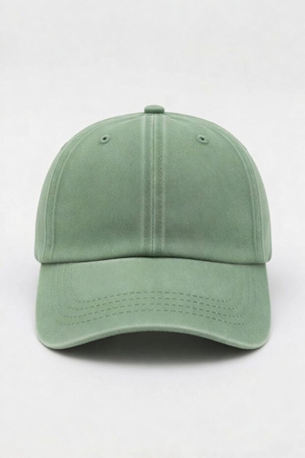 Unisex Green Washed Denim Outdoor Baseball Cap | Adjustable Sports Cap