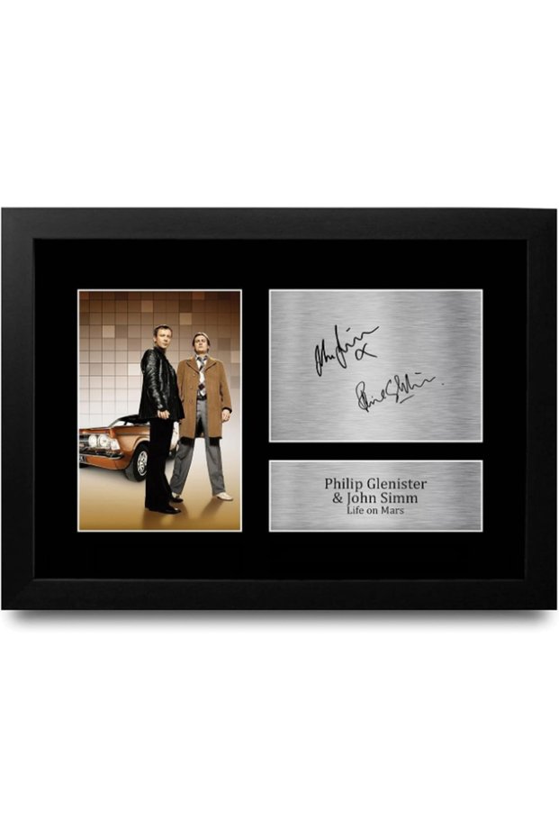 FR A4 Philip Glenister & John Simm Life on Mars Gifts Printed Signed Autograph Picture for TV Show Fans - A4 Framed