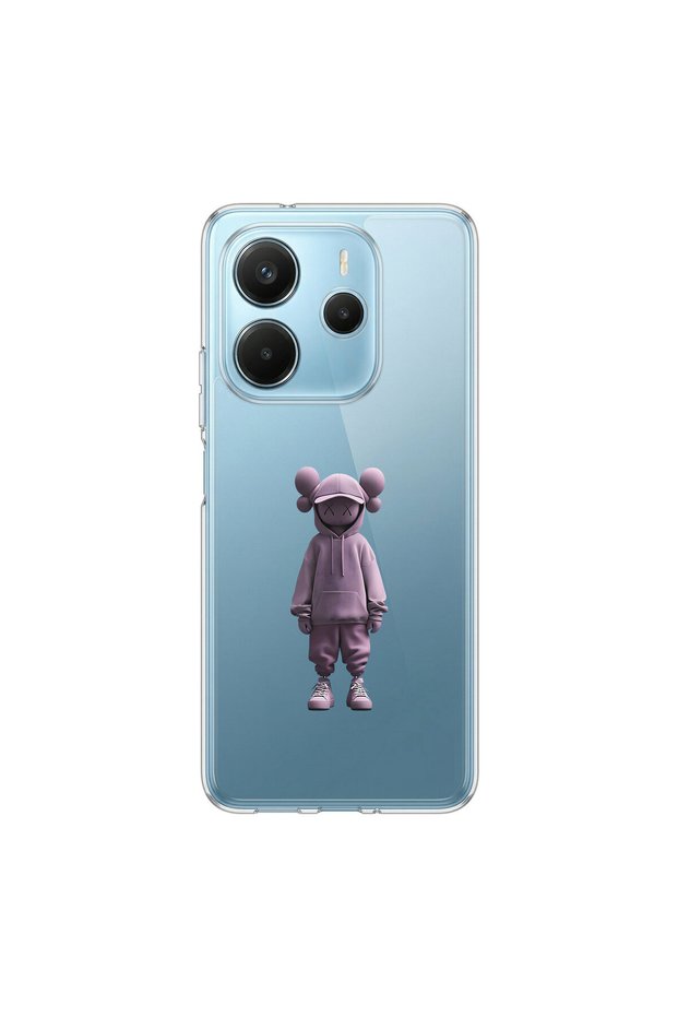 Redmi Note 14 Compatible No Face 4 Design Transparent Case
