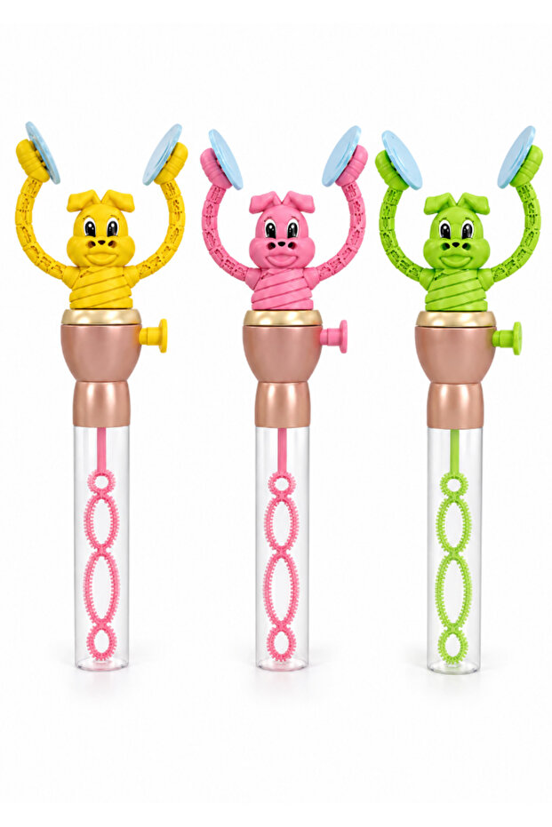 Animal Bubble Wand Set with Spinning Propeller for Kids 3 Plus 3 Pcs Assorted