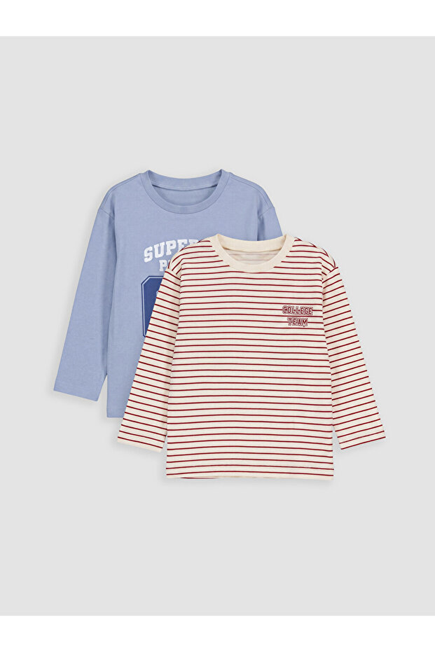 I Zero Roba Collar Printed and Striped Baby Boy T-Shirt 2-Pack from Freezen Store