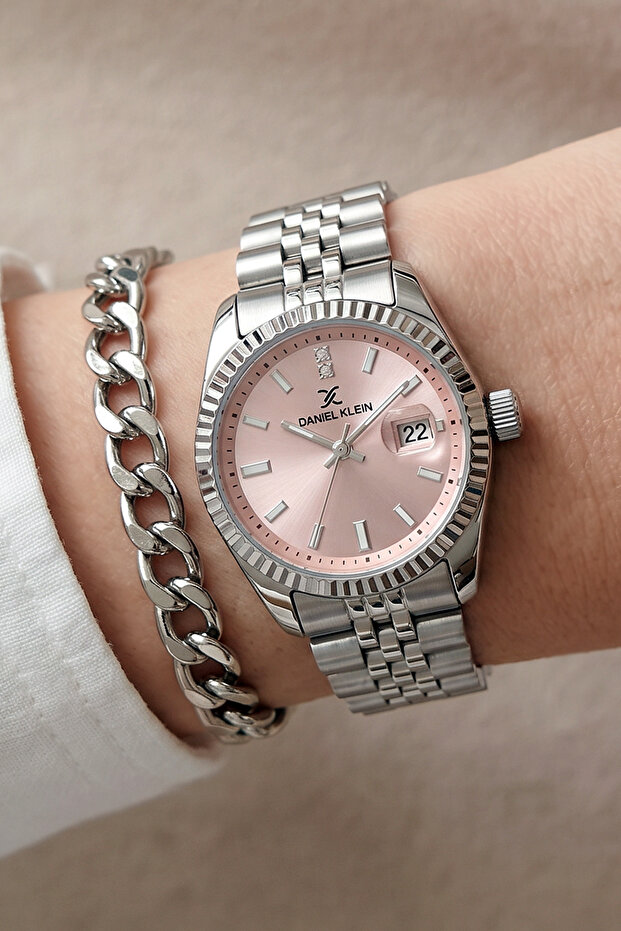 New Model Jubilee Bracelet Calendar Pink Dial Women's Wristwatch with Chain Bracelet Gift