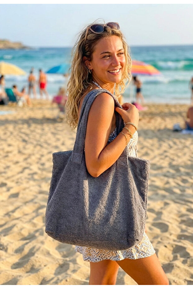 Towel Beach Bag, Cotton Beach Bag, Multipurpose Towel Shoulder Bag