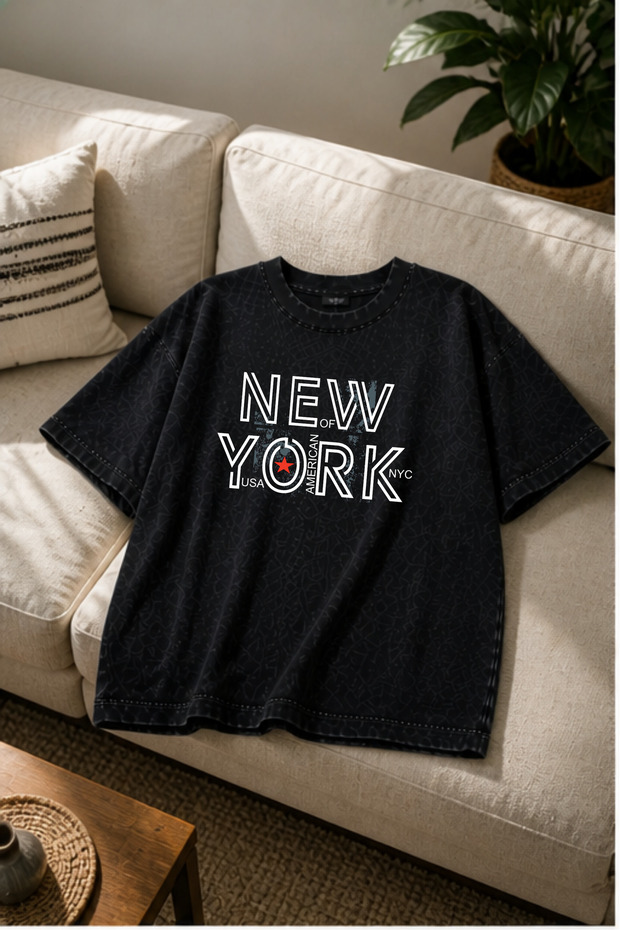 Modex Washed Oversize Unisex T-Shirt Washed Vintage Street Style Street Fashion Cotton Comfortable Fit Daily Wear T-Shirt