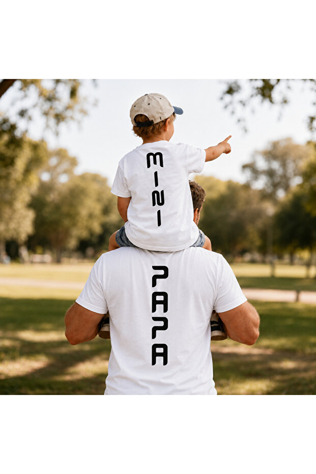 Father Child Oversize T-Shirt Mini Papa Printed (Sold as a Single Item)
