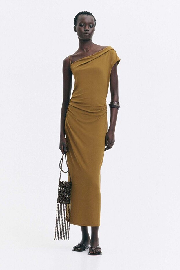فستان جيرسي غير متماثل