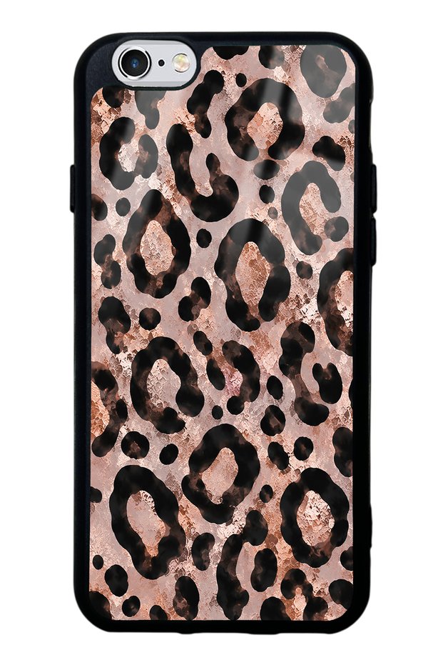 iPhone 6S Rose Gold Leopard Design Glossy Phone Case
