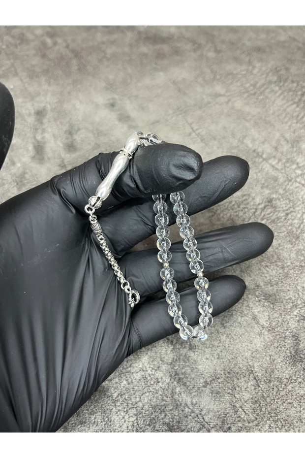 Wrist size glass bead transparent natural stone prayer beads