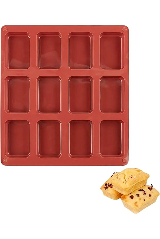 Silicone Mini Loaf Pan, Non-Stick Mini Bread Pan, 12Cavity Silicone Bread Baking Mold
