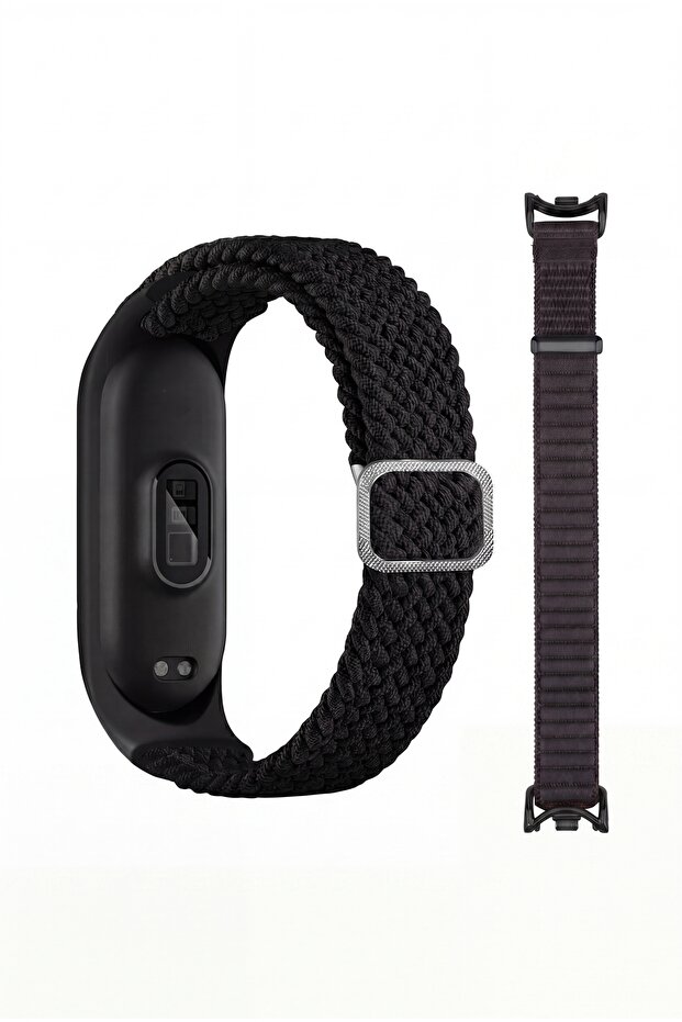 Xiaomi Mi Band 8/9/10 Compatible Straw Weave Fabric Cord Strap Wristband