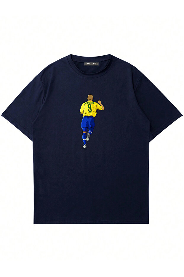 Unisex Ronaldo Nazario Printed Crew Neck Oversize Tshirt