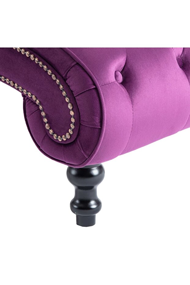 Șezlong, violet, catifea - 6