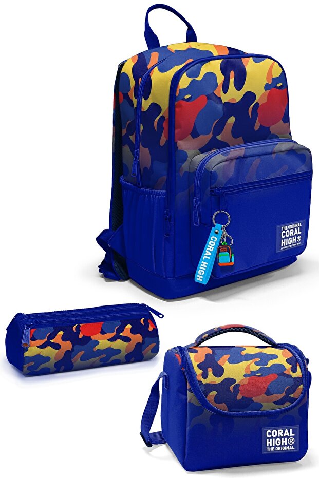 3-Piece School Bag Set 4-Compartment Bag+Thermo Nutrition+Pencil Bag Set