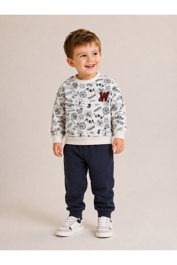 Boys 2PCS All-Over Print Sweatshirt with Jogger Pants Set