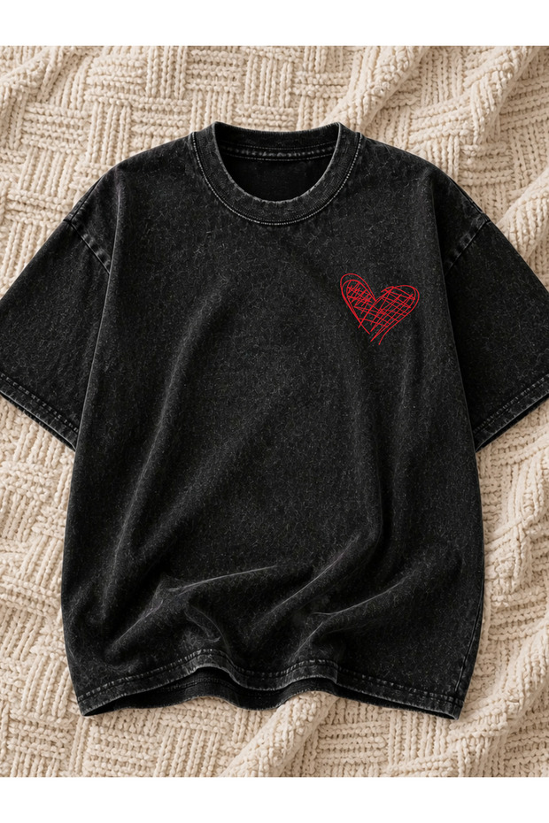 Acid Washed Oversize Unisex T-Shirt Washed Vintage Street Style Street Fashion Cotton Comfortable Fit Daily Wear T-Shirt