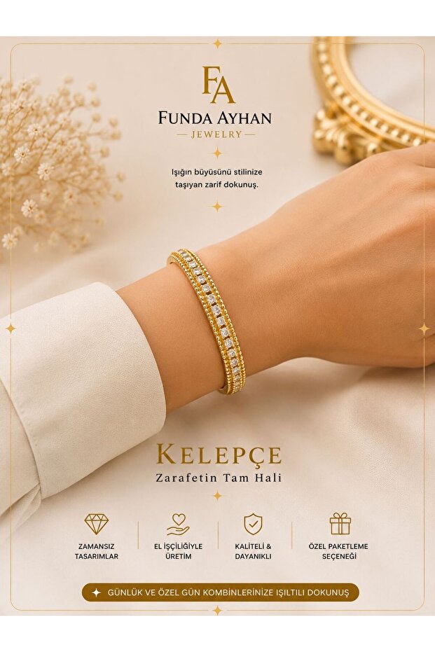 Funda Ayhan Jewelry Stone Detailed Zircon Clasp Bracelet
