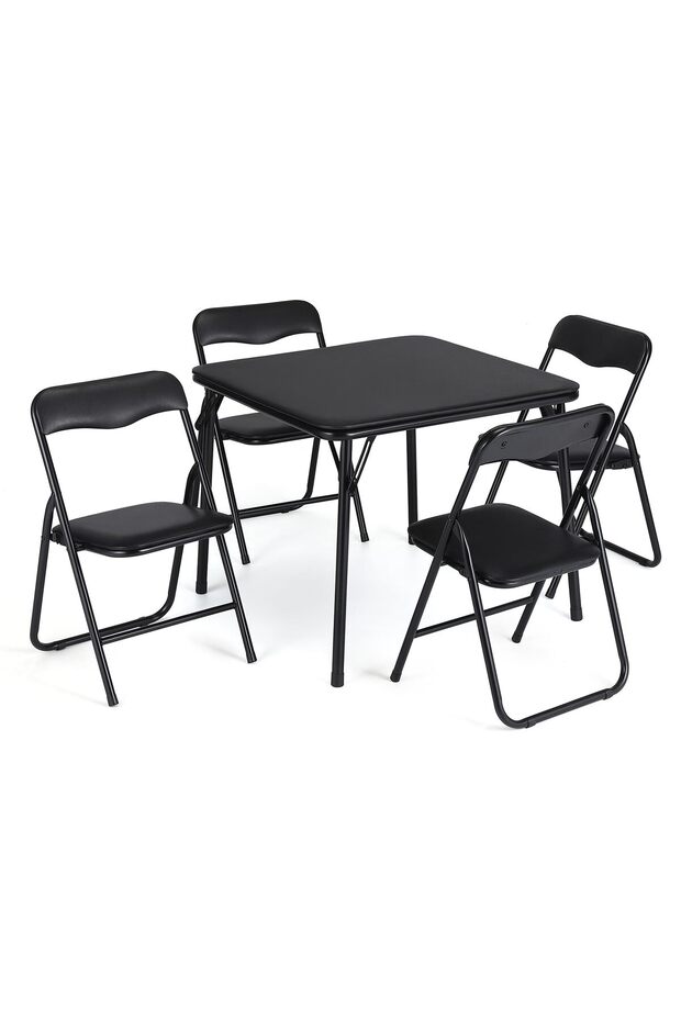 Folding Table and Chairs Set for Children (5 Pieces), Includes 1 Table and 4 Folding Chairs, Activity Set, Suitable for Children's Room, Nursery or Classroom.