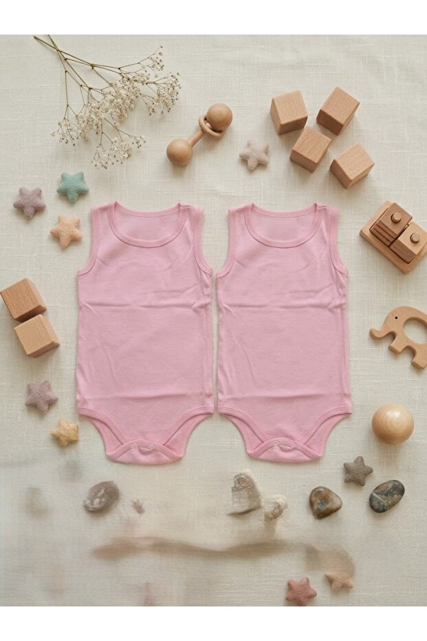 2Pcs Baby Kids 100% Organic Cotton Snap-On Undershirt&Body&Zibın