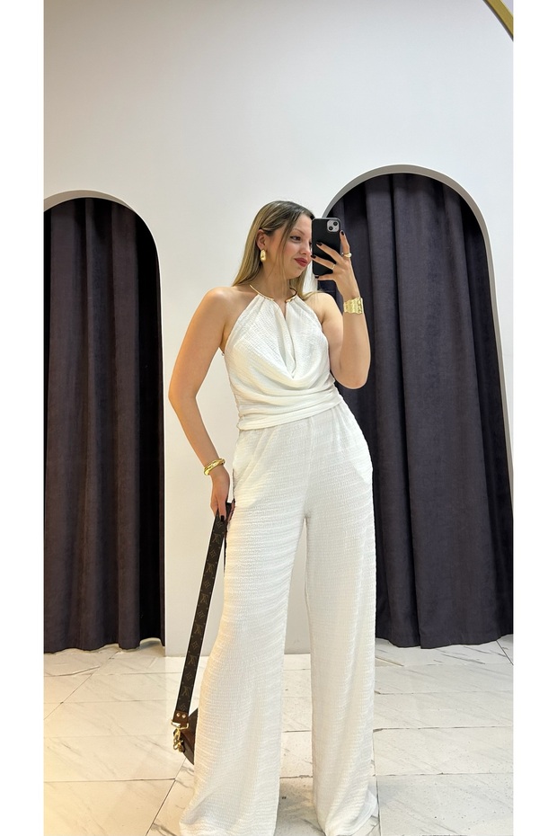 Accessories Detailed Blouse Pants Set