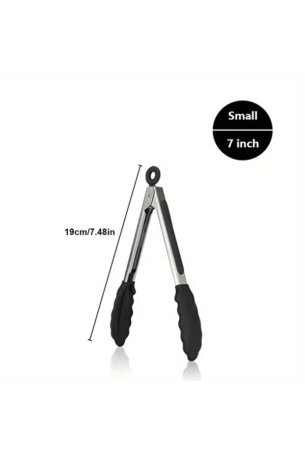 S 3 Size Available Heavy Duty Stainless Steel Kitchen Tongs with Silicone Tips High Heat Resistant .