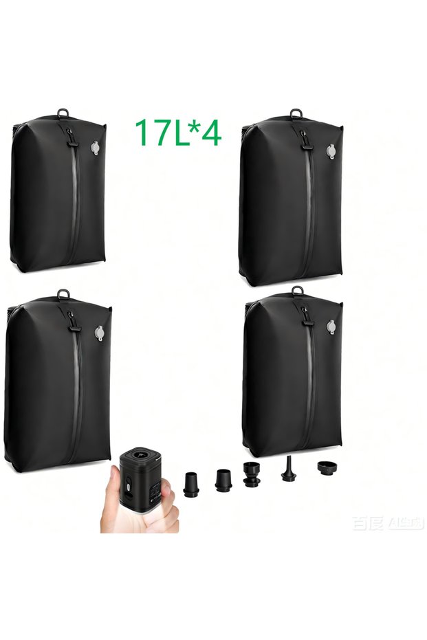 4bag1pump-17L 17L 28L 35L travel Vacuum Bag Reusable Storage Bag Outdoor Compression Bag with Air Pu