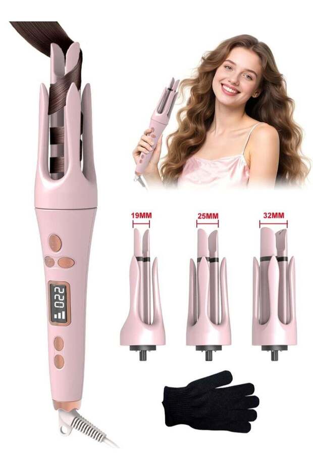 3 IN 1 Automatic Curling Iron Rotating Curling Wand with 3 Sizes Barrel (19, 25, 32MM)