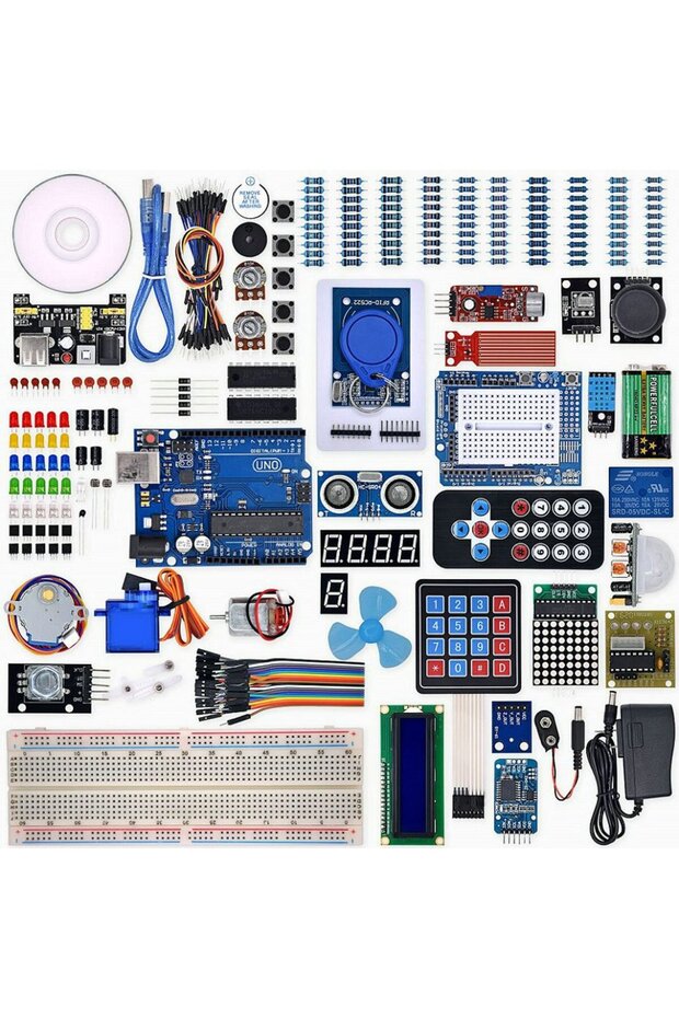 HS4809 UNO R3 Project Most Complete Starter Kit w/ Tutorial Compatible with Arduino IDE (63 Items)