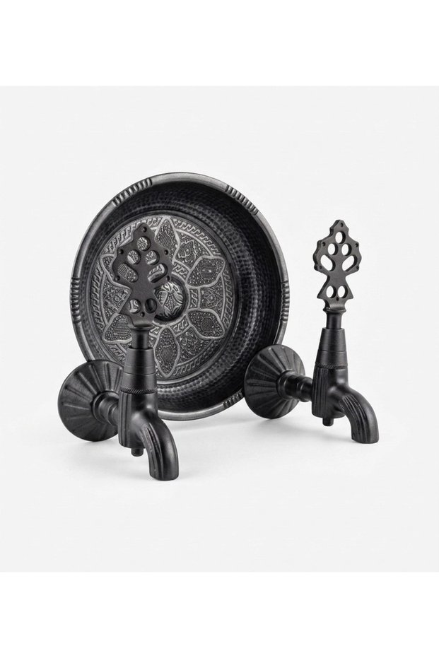 Double Hammam Stone Black Ottoman Faucet (Luxury, 100% Brass)