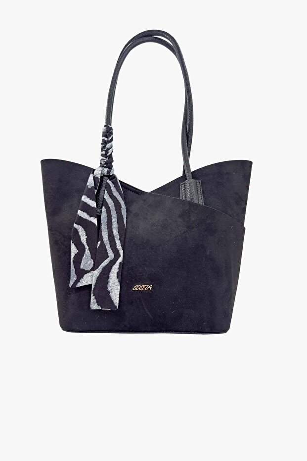 67-8133 Women's Suede Black Shoulder and Shoulder Bag