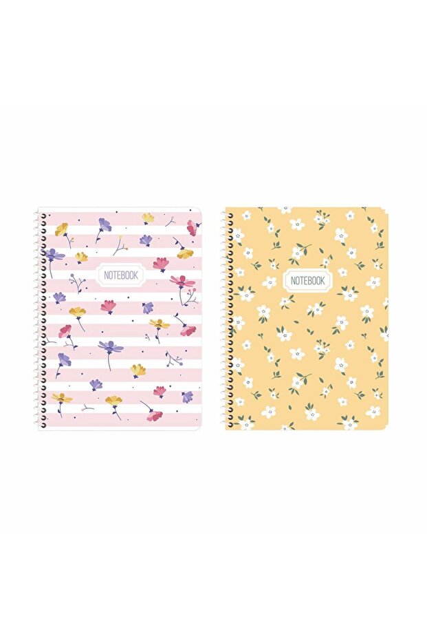 Sharp 16.5*22.5 Striped Cardboard Cover Spiral Blume Notebook - Set of 2 1