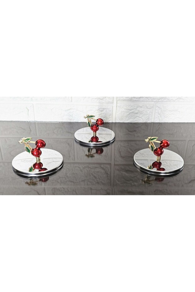 3 Pieces Small Elysia & Timeless Bowl Covers Suitable for 8.5 cm Mouth Diameter - Silver Cherry