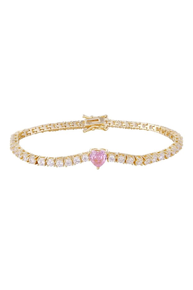 Elegant 18K Gold-Plated Red Zircon Bracelet - Handmade Micro-Inlay Design