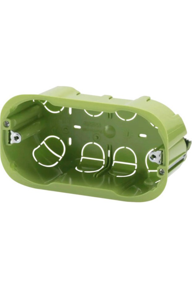 Gewiss 4-module plasterboard device box, green