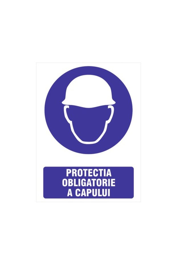 Indicator avertizare „Protecția obligatorie a capului”