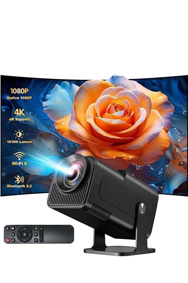 4K Mini Projector with Android TV 11.0: Native 1080P, Auto Keystone, and 180-Degree Rotation