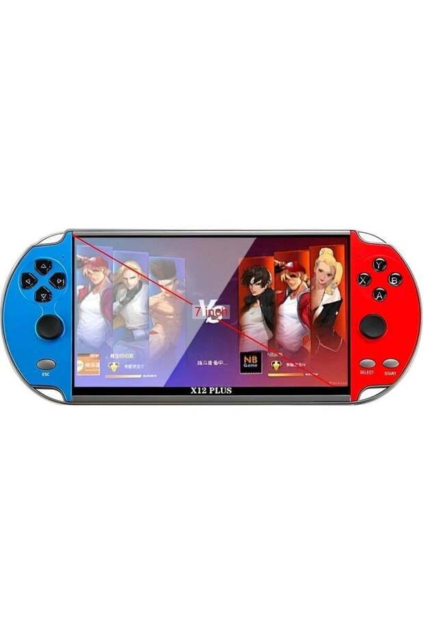 X12 Plus 7-Inch Handheld Retro Game Console, 16GB Portable Gaming Device with Dual Joysticks, 3000+ Built-in Classic Games, AV Output, TF Card Support & Multimedia Player