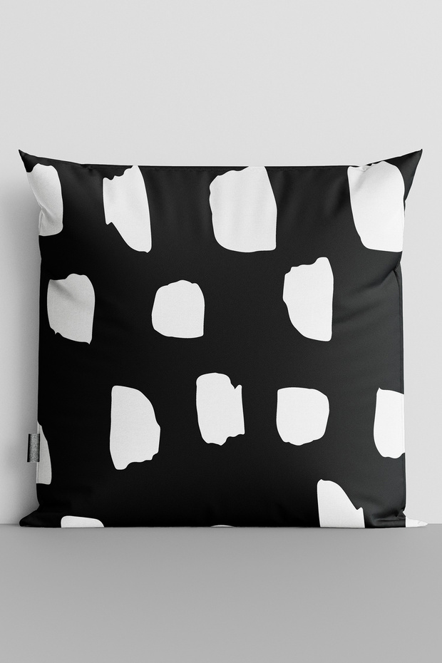 White Squares Double Sided Digital Printed Throw Pillow Cover
