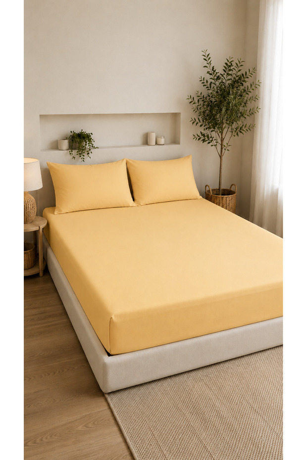 Double Elastic Sheet Set with 2 Pillowcases 50X70 | 160X200+30 | 100% Cotton