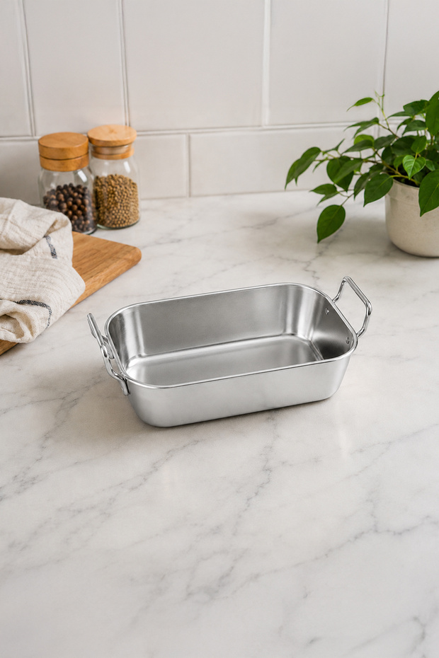 Stainless Steel Silver Handle Rectangular Mini Saucepan Serving Bowl Breakfast and Sauce Bowl