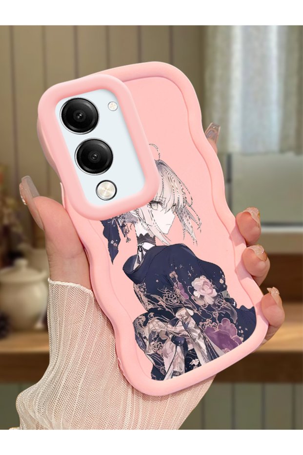 Vivo Y04S Compatible Case Camera Protector Pink Silicone Couple Phone Case Girl Pattern
