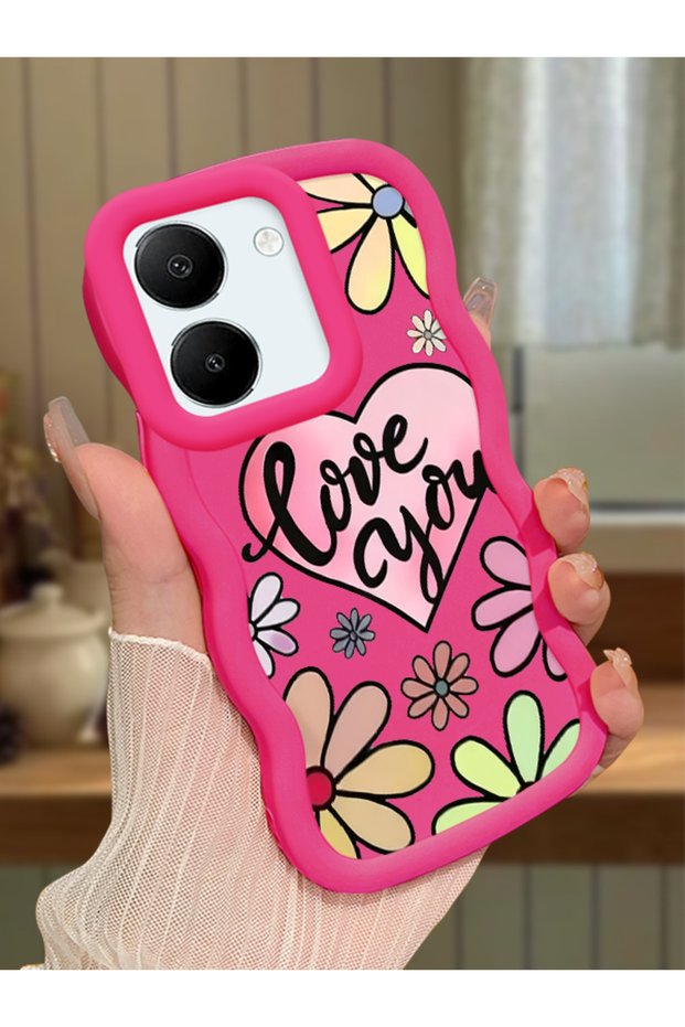Vivo Y36 4g Compatible Case Camera Protector Red Silicone Couple Phone Case Floral Pattern