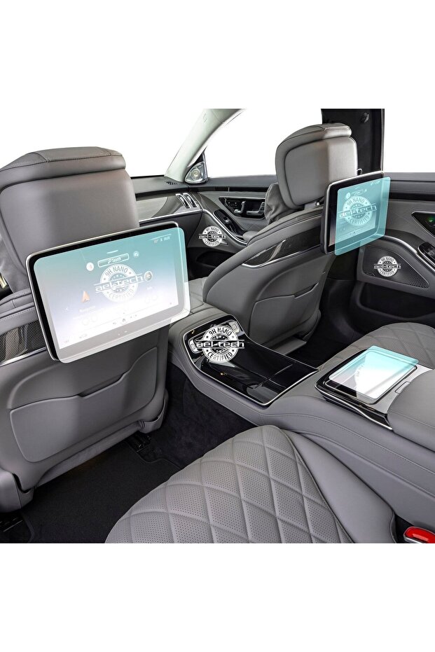 Mercedes S Series Compatible Rear Tablet and Middle Tablet 9H Nano Screen Protector Set of 2 2020-2025
